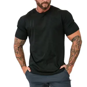 2023 95% cotton 5% elastane T shirt New arrival fitness cotton spandex Round Neck Fashion Gym T shirt