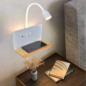 <span class=keywords><strong>Lampada</strong></span> da Parete <span class=keywords><strong>con</strong></span> Caricatore Wireless, Luce da Lettura e Porta USB per Ricarica - Product Image 1