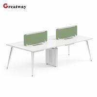 Mobili per Ufficio Moderni, Scrivania Workstation per 2-4 Persone con Schermo Privacy e Gestione Cavi per Spazi di Lavoro Commerciali