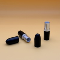 Tube de rouge à lèvres en aluminium en forme de balle, conteneur cosmétique vide, 12,1 mm 12,7 mm, pour baume à lèvres, logo personnalisé, vente en gros, 3,2-3,5 g