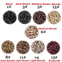 1000 pièces de micro-anneaux en silicone de 4 mm pour extensions de cheveux, 9 couleurs, adaptés aux extensions de cheveux