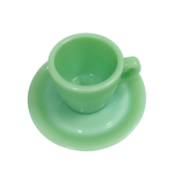Pour soutenir la personnalisation, prix de gros, Jade de lait coloré, assiette en verre, ensemble de tasse à crème glacée, nouveau Design