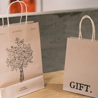 Borsa per la spesa in carta kraft con logo personalizzato e manici in carta, ecologica, riciclata, per imballaggio di librerie