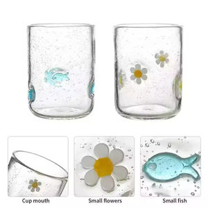 Bicchiere d'acqua di natale personalizzato fatto a mano bolle di succo di ananas fragola bicchieri tazza di vetro unico - Product Image 2