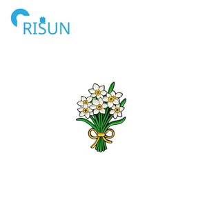 공장 제조업체 수선화 꽃 꽃 식물 에나멜 핀 배지 사용자 정의 노란색 수선화 여름 꽃 핀 브로치 - Product Image 3
