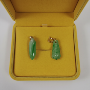 Модный кулон из натурального мьянманского жадеита зеленого цвета для комплекта украшений - Product Image 1