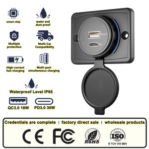 Prise de charge USB double Type C 12/24 V étanche IP65 pour panneau de siège de bus, <span class=keywords><strong>camping</strong></span>-<span class=keywords><strong>car</strong></span>, camion - Product Image 2