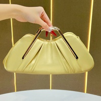 Sac de Soirée Vintage Moderne 2026 pour Femme, Pochette Scintillante avec Poignée, Sac à Main Élégant à Cadre Métallique, Sac de Luxe en PU Souple Grande Capacité