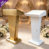 Podio Metálico Comercial Moderno con Color Personalizado, Atril, Soporte para Presentaciones, para Hotel, Banquete, Boda, Evento, Fiesta