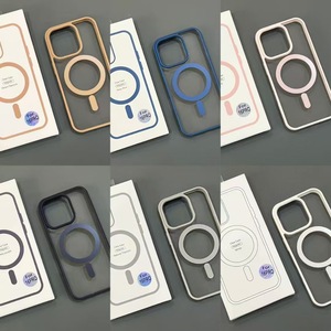 Cứng PC Mềm TPU Mạ Điện Sang Trọng Bumper Trường Hợp Điện Thoại Cho 14/15/16 Pro Max Từ Chủ Nhẫn Chống Thấm Nước Chống Sốc - Product Image 2