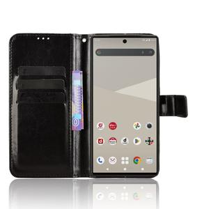 Funda de teléfono con cubierta trasera magnética para tarjeta a prueba de golpes para Sharp Aquos R10/Sharp Aquos Wish 5 Crazy Horse PU cuero - Product Image 5