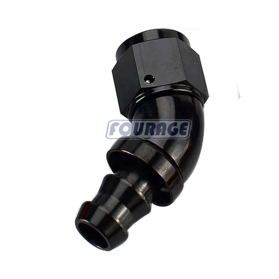 Auto Performance Parts 45 Graus de Alumínio AN4 AN6 AN8 AN10 AN12 Feminino para Empurrar Mangueira Barb Full Flow Fittings