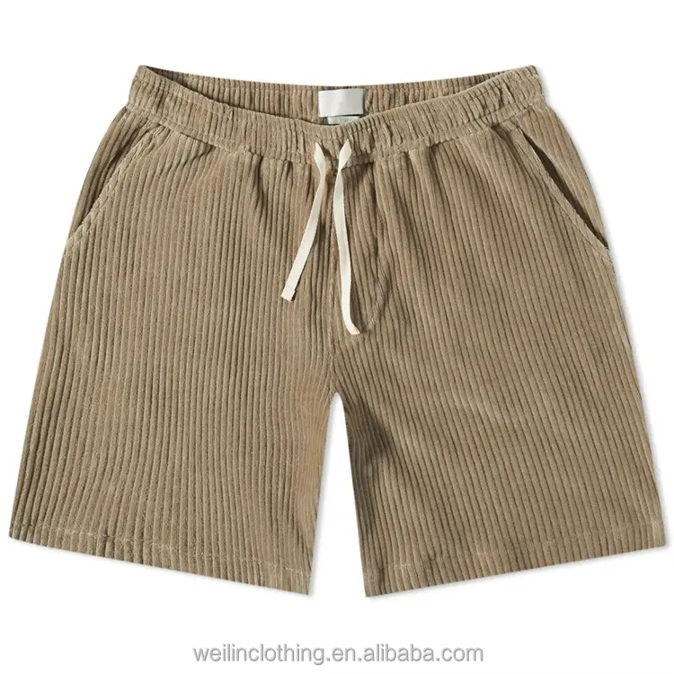 Custom casual loose baggy blank plain corduroy shorts for men