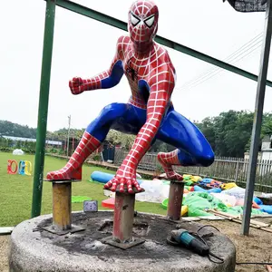 diy home decor Spiderman ready to shipping Life Size Cartoon Spiderman New Design Fiberglass Spiderman