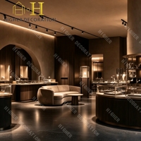 Ensemble de vitrine à bijoux de luxe sur mesure avec éclairage LED et verre trempé, mobilier d'exposition de bijoux haut de gamme, kiosque à bijoux
