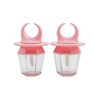 8Ml Bottle Shape Lipgloss Tube Empty Lip Gloss Pink Ring Cap Lip Gloss