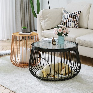 Mesa de centro moderna minimalista con superficie de mármol, mesa de centro multifuncional para sala de estar, estilo nórdico. - Product Image 1