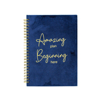 Carnet à spirale rigide en velours doré avec couverture en peluche, journal personnalisé en fourrure, carnet de notes en velours avec estampage à chaud