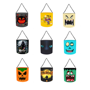 MADESHINE Sac à bonbons en forme de citrouille LED pour Halloween, sac à main décoratif, seau de Noël, sac à bonbons personnalisé imprimé - Product Image 1