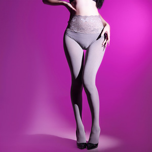 Sicilian Lace Waist Velvet Seamless Pantyhose 100D Thickened Warm High Elasticity Women's Autumn Winter Tights - Product Image 4