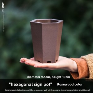 Pot de fleurs haut hexagonal en résine <span class=keywords><strong>d</strong></span>'argile Zisha, modèle Green Mountain, <span class=keywords><strong>pour</strong></span> le contrôle des racines et spécifique aux roses - Product Image 2