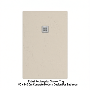 Receveur de douche rectangulaire Estasi 90 x 140 cm en béton, design moderne pour salle de bain - Product Image 3