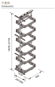 Practical Adjustable Kitchen High Cabinet Food <b>Storage</b> Rack With Soft Closing 304 Handle <b>Unit</b> High Pull-out <b>Basket</b> Food <b>Storage</b> - Product Image 3