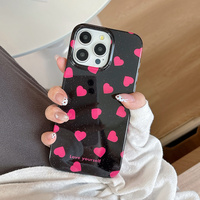 INS Mode Rose Amour Coeur IMD Téléphone étui pour iphone 16 17 15 13 14 Pro Max Paillettes Brillant Téléphone Couverture Arrière