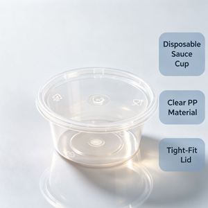 Gobelet à condiments jetable transparent en PP, sans BPA, écologique, empilable, avec couvercle hermétique, pour aliments, mini-récipient à portion individuelle - Product Image 2