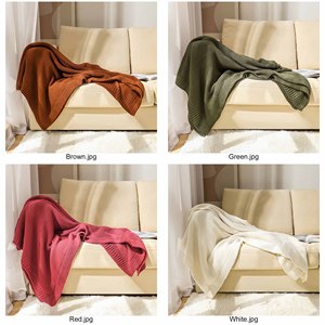 Coperta in Maglia a Trecce Spessa per Arredamento Moderno Rustico, Copriletto Morbido, Coperta Leggera e Traspirante per Divano - Product Image 2