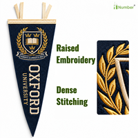 Drapeau en feutre de laine de qualité supérieure, bannière sportive personnalisée brodée pour souvenir universitaire, fabricant professionnel depuis plus de 10 ans