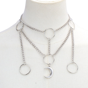 Collar gótico de telaraña en capas de aleación de zinc para mujer, joyería de fiesta, diseño geométrico de insecto, colgante de cadena de múltiples hilos - Product Image 3