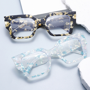 Gafas cuadradas Retro para ordenador, Material de PC con bisagra de resorte de colores, Monturas ópticas antiluz azul - Product Image 1