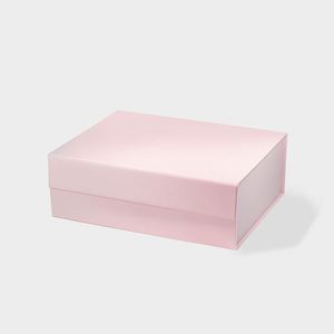 Wholesale Baby <b>pink</b> Custom Luxury A4 Rigid Magnetic <b>Gift</b> <b>Box</b> Packaging with Ribbon - Product Image 2