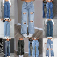 Vêtements en stock pour femmes : Hauts, Robes décontractées, Jeans en denim surplus, Vêtements d'occasion, Jeans et pantalons pour femmes à taille haute et coupe large, Vente en gros