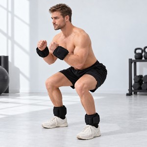 Pesas de Silicona Marrón Personalizadas OEM para Muñecas y Tobillos, Ajustables, para Hombres y Mujeres, Brazaletes con Peso para Entrenamiento en Casa - Product Image 2