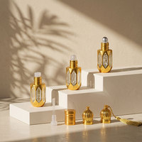 Set Perjalanan Parfum Mini Portabel Grosir 6ml Botol Kaca Parfum Minyak Atsiri Mewah Emas Arab Kosong