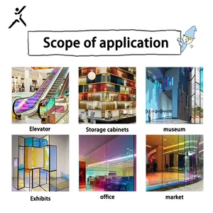 Stain Glass Tint Sun Blocking Self Adhesive Decorative Roll DIY Pale Pink Transparent Colorful Building Window Film