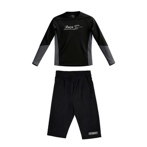 Conjunto de traje de baño Baiya para hombre, de manga larga, de secado rápido, negro, de dos piezas, para surf, snorkel y playa - Product Image 5