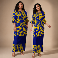 Nouvelle Arrivée 2026 – Ensemble Deux Pièces Puletasi Samoan Grande Taille – Robe Longue Double Volant à Imprimé Tribal Polynésien Personnalisable – Vente en Gros