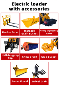 Mini Cargadora de Ruedas Eléctrica 4x4 con Cucharón de 0.3m, Funciona con Batería, <span class=keywords><strong>para</strong></span> <span class=keywords><strong>Trabajo</strong></span> Agrícola, Bajo Costo de Mantenimiento - Product Image 4