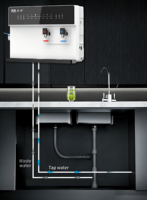Système d'osmose inverse autonettoyant avec UV, purificateur d'eau électrique sans réservoir, chaud et froid, filtration 0,0001 µm pour usage hôtelier