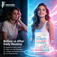 Poudre de boisson beauté au goût baies, peptides de collagène hydrolysés en gros avec probiotiques pour le bien-être quotidien, marque privée ODM