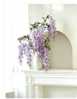 Fleurs artificielles de glycine en soie de style bohème, faites à la main, de qualité supérieure, à 6 branches, réalistes, suspendues, durables, faciles à installer pour arche de mariage