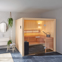 Ruang Sauna Rumah Dalam Ruangan Kayu Solid Kabin Sauna Inframerah Jauh Untuk Relaksasi Keluarga Terapi Detoksifikasi