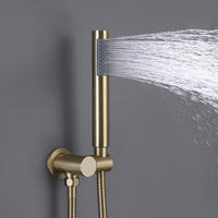 Robinet de douche circulaire mural encastré en cuivre, style cascade pressurisée, pour usage domestique, pour le commerce électronique transfrontalier
