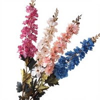 Delphinium Buatan Sutra+Plastik Warna Pink Bernuansa Musim Gugur 103cm Dekorasi Rumah & Pernikahan Retro Eropa