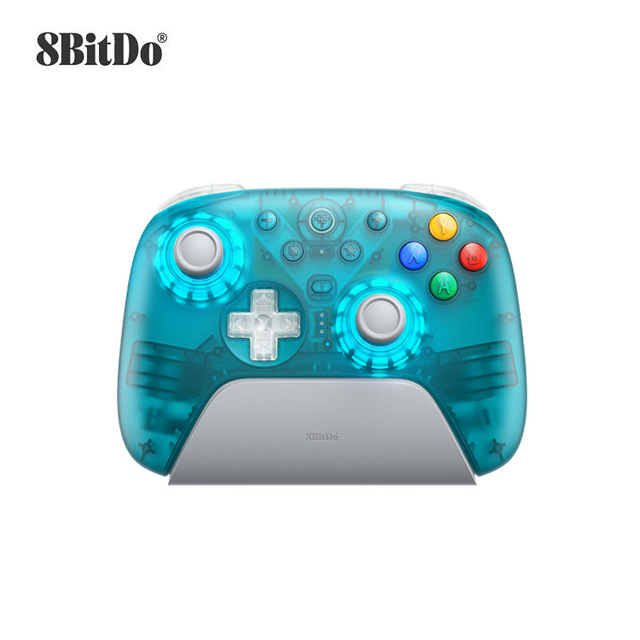 8BitDo Orion 2 Second-Generation Wireless Controller Blue-Transparent TMR Joysticks Dual- Triggers Triple-Mode for PC/Android