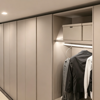 Armoire de luxe finition chêne, prête à assembler (RTA), placard de rangement minimaliste pour chambre à coucher avec tiroirs, fabrication OEM ODM sur mesure