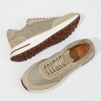 Nouvelles baskets en daim respirant style rétro à semelle épaisse, chaussures de marche décontractées confortables à lacets pour usage quotidien en extérieur